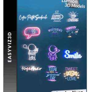 lumion animated neon 3d models